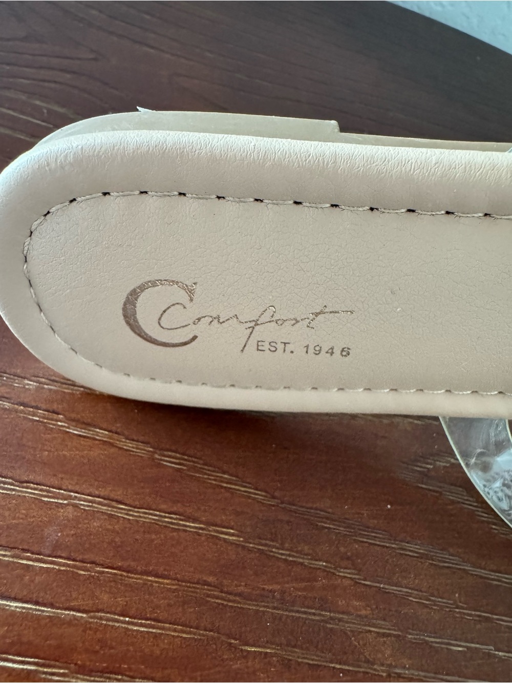 Clear & Gold Jelly Embellished Thong Sandals - Beige Footbed, Womens Size 8 - Picture 4 of 5